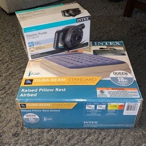 Intex Blow Up Mattress Queen and Electrical Pump